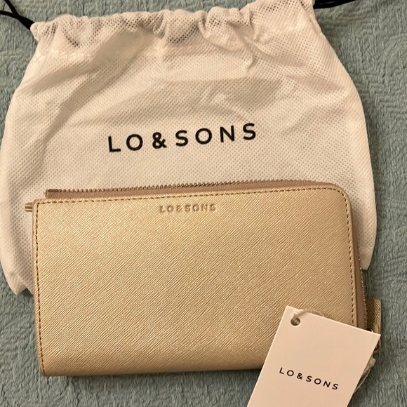 Lo and Sons | Bags | Lo And Sons Saffiano Leather Wallet Champagne ...